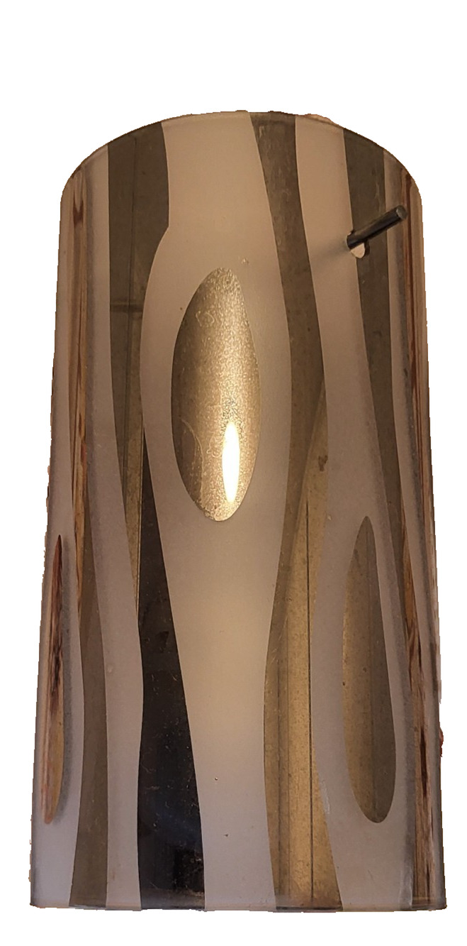 Bel Air Lighting Pendant Sandblasted Glass w/Chrome Pattern Chrome Finish 4 x 7"